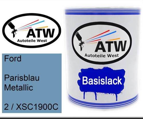 Ford, Parisblau Metallic, 2 / XSC1900C: 1L Lackdose, von ATW Autoteile West.